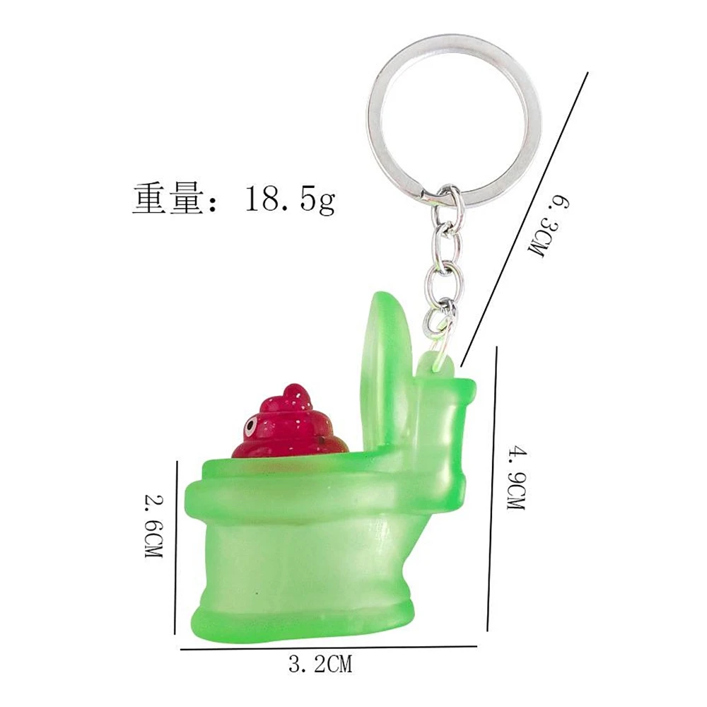 Funny Mini Poop Toilet Keychains Creative Tricky Prank Silicone Squeeze Toy Antistress Keyring Special Gifts