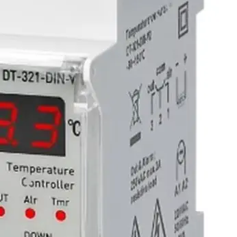 For DT-321-DIN DT-322-DIN Digital Temperature Controller With Sensor Relay Output Alarm Function DIN Rail Mount Industrial Therm