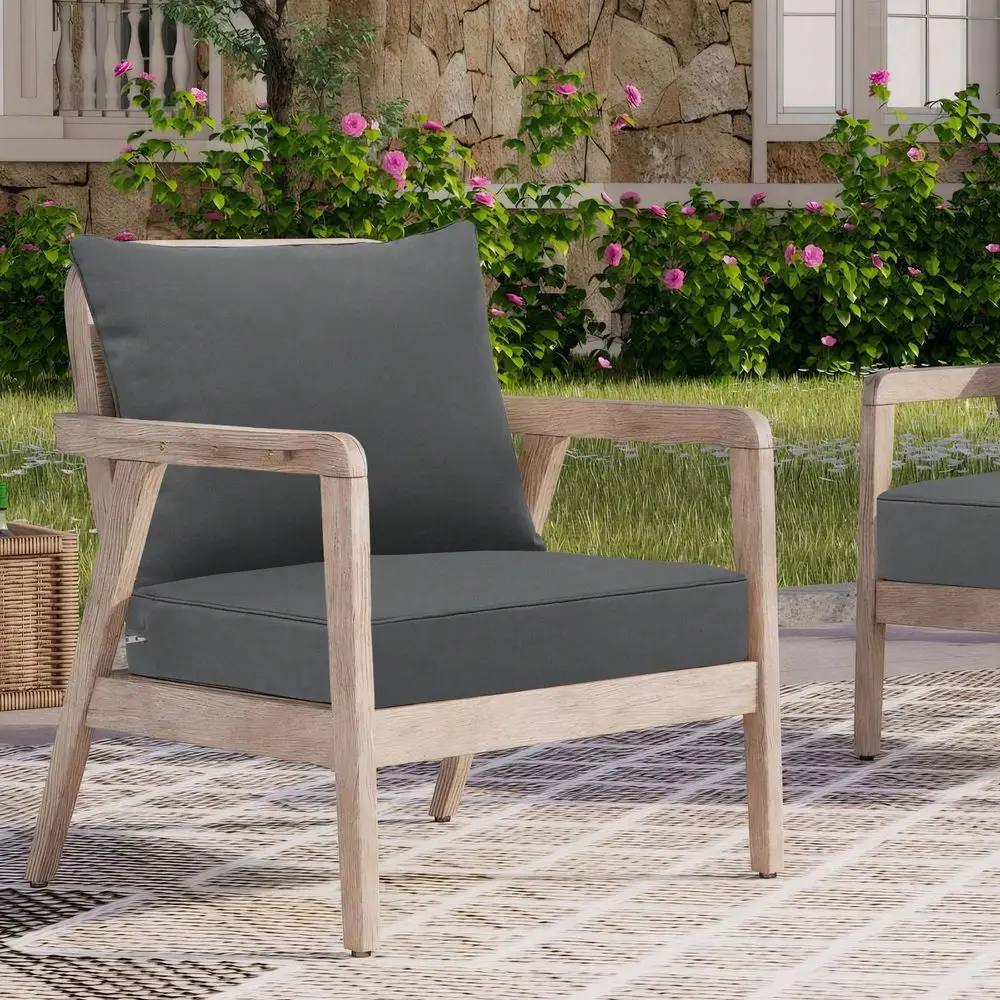 

Seat Cushion Set Waterproof FadeResistant Patio Chair Cushions With Removable Cover, Deep Seat Back Cushion Outdoor Patio Furni