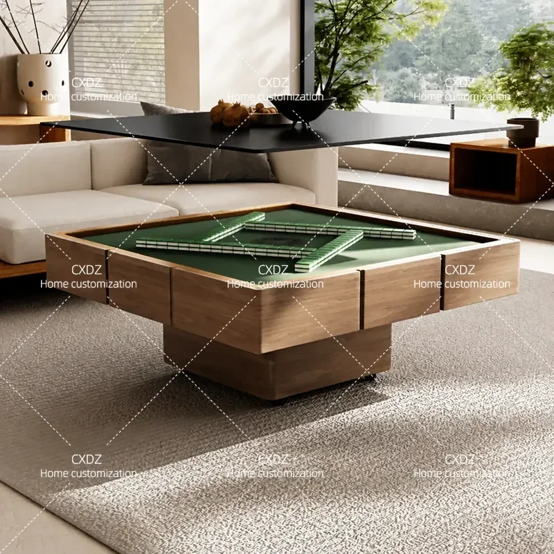 Mahjong Table Lift Coffee Table Rock Slab Dining Table Integrated Dual Purpose Household Living Room Small Apartment Medium