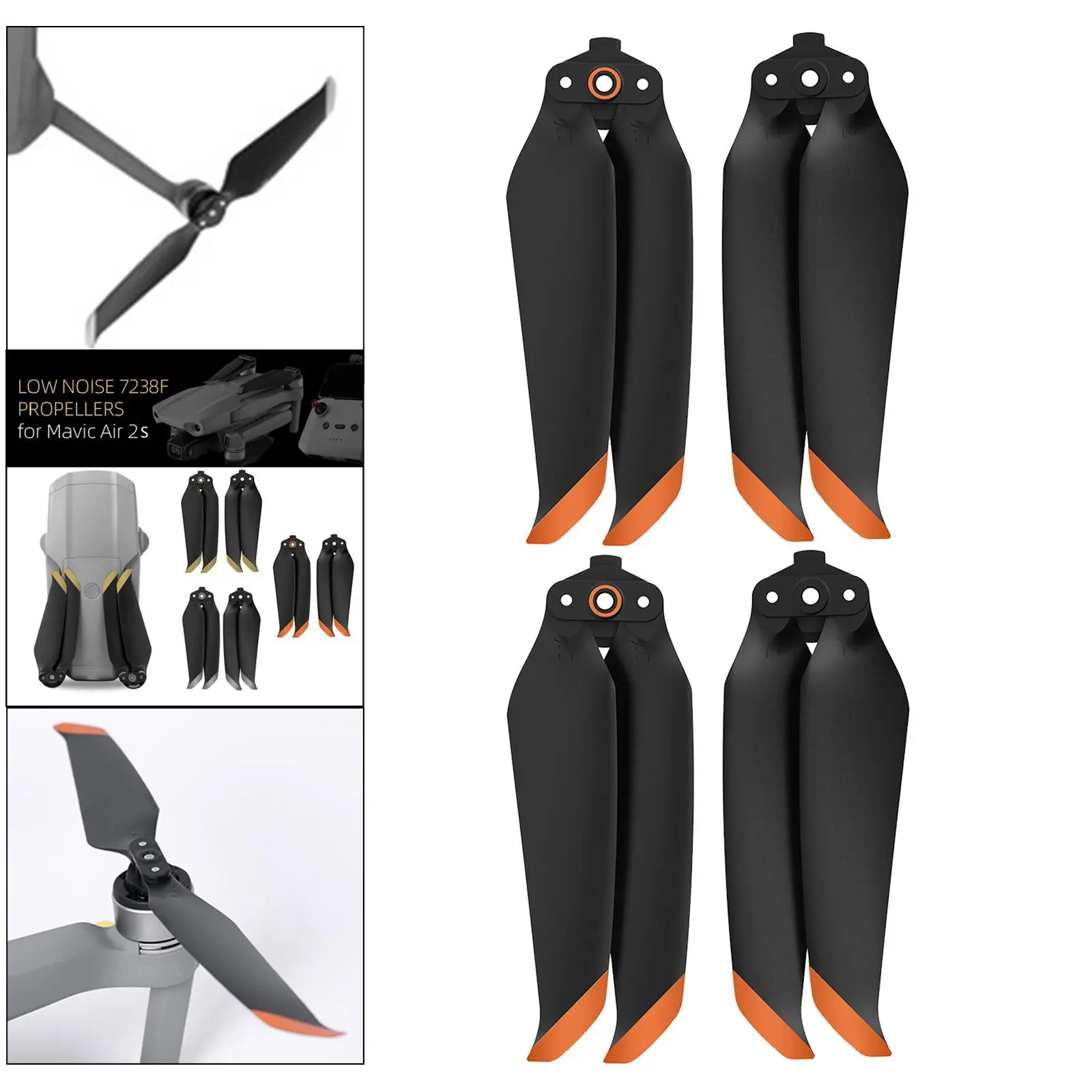 Hélices plegables de bajo ruido 7238F Reemplazos profesionales para DJI