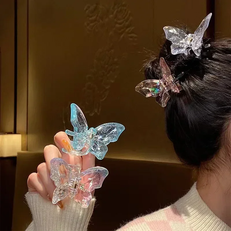 Illusionäre transparente Schmetterlings verschluss clip für Frauen mit koreanischer Eleganz beliebte hochwertige Haars pange am Hinterkopf