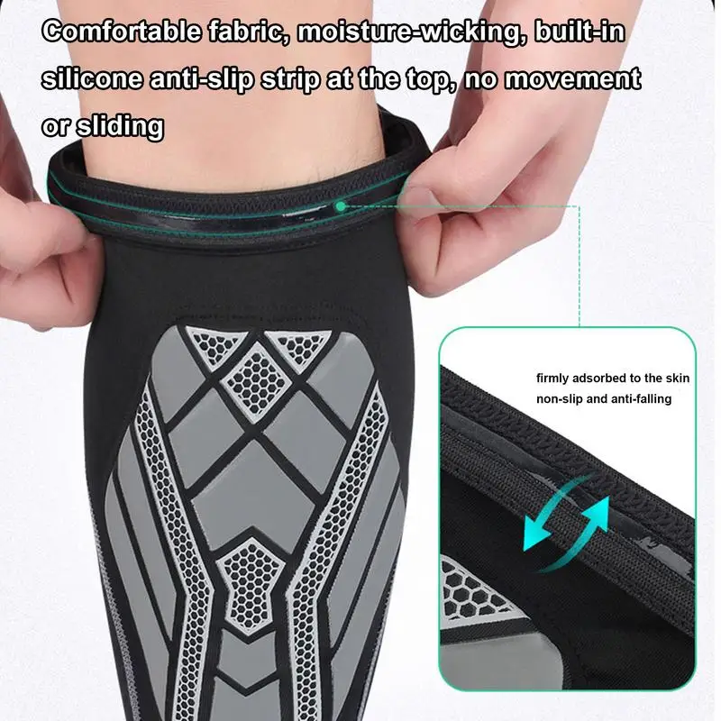 Shin Guards Soccer Adult Non-slip Football Soccer Compression Sleeves Protective Soccer Equipment Thickened Shin Sleeves Shin