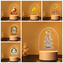 Lámpara de noche de ilusión 3d de Buda para niños, decoración de dormitorio, regalo de cumpleaños para niños y niñas