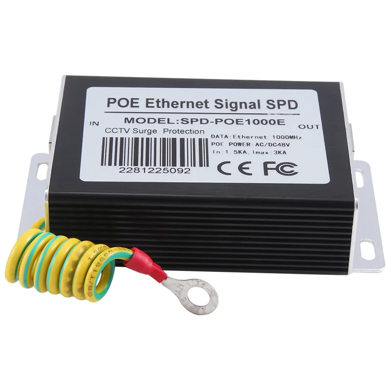 Single-Channel Gigabit POE POE Ethernet Signal 1000Mbps SPD Preventer For CCTV IP Cameras Accessories Parts