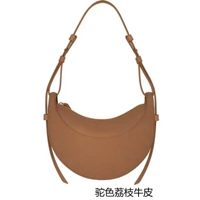 2024 niche design single shoulder crossbody bag for women, Poleno crescent bag, leather armpit saddle bag