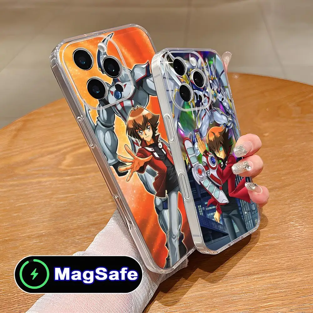 

Чехол для мобильного телефона Yugioh Jaden Yuki для iPhone 17, 16, 15, 14, 13, 12, 11 Air Pro Max Plus Mini Magsafe, прозрачный красочный чехол, роскошный
