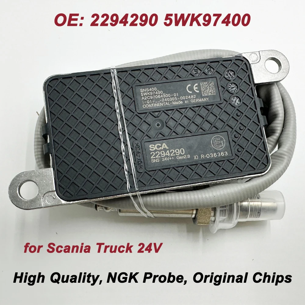 High Quality for NGK Probe Nitrogen Oxygen Sensor 2294290 5WK97400 2064768 2247380 2296800 For Scania Euro 6 Engine Truck 24V