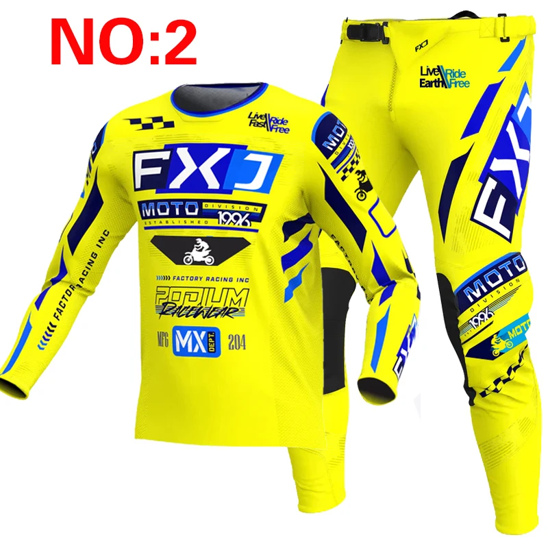 NEW 2025 FXJ Pink enduro motocross gear set mx jersey pants green motorbike clothing mtb carracing suit Off Road equipment view 4