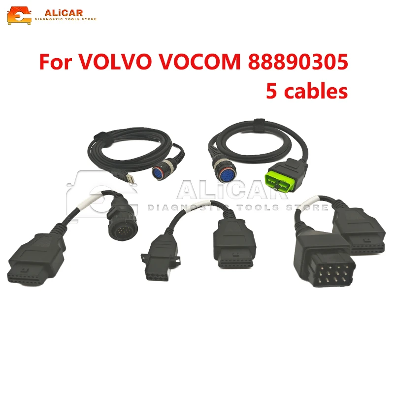 For Volvo Vocom 88890304 Diagnostic Tools 5 cables Auto Accessory Truck Repair Tool Automobiles Parts Accessories OBD2 cable