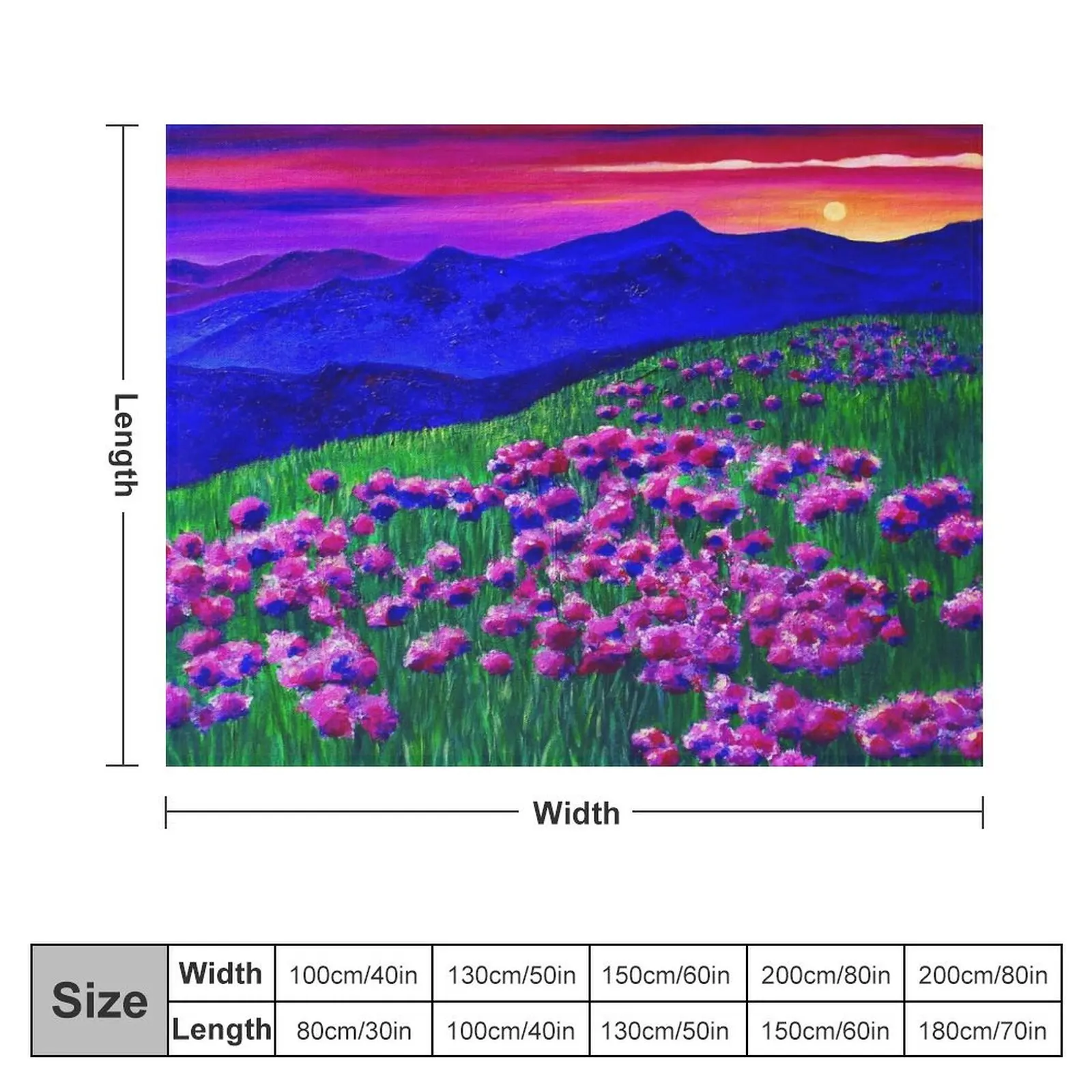 Rainbow Sunset Soaked Mountain Landscape Throw Blanket Designers Camping Thermals For Travel Plush Blankets