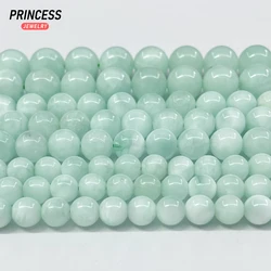 A+ Natural Green Angelite 4 6 8 10mm Loose Gemstone Beads for Jewelry Making Bracelet Wholesale Beads DIY Accessories