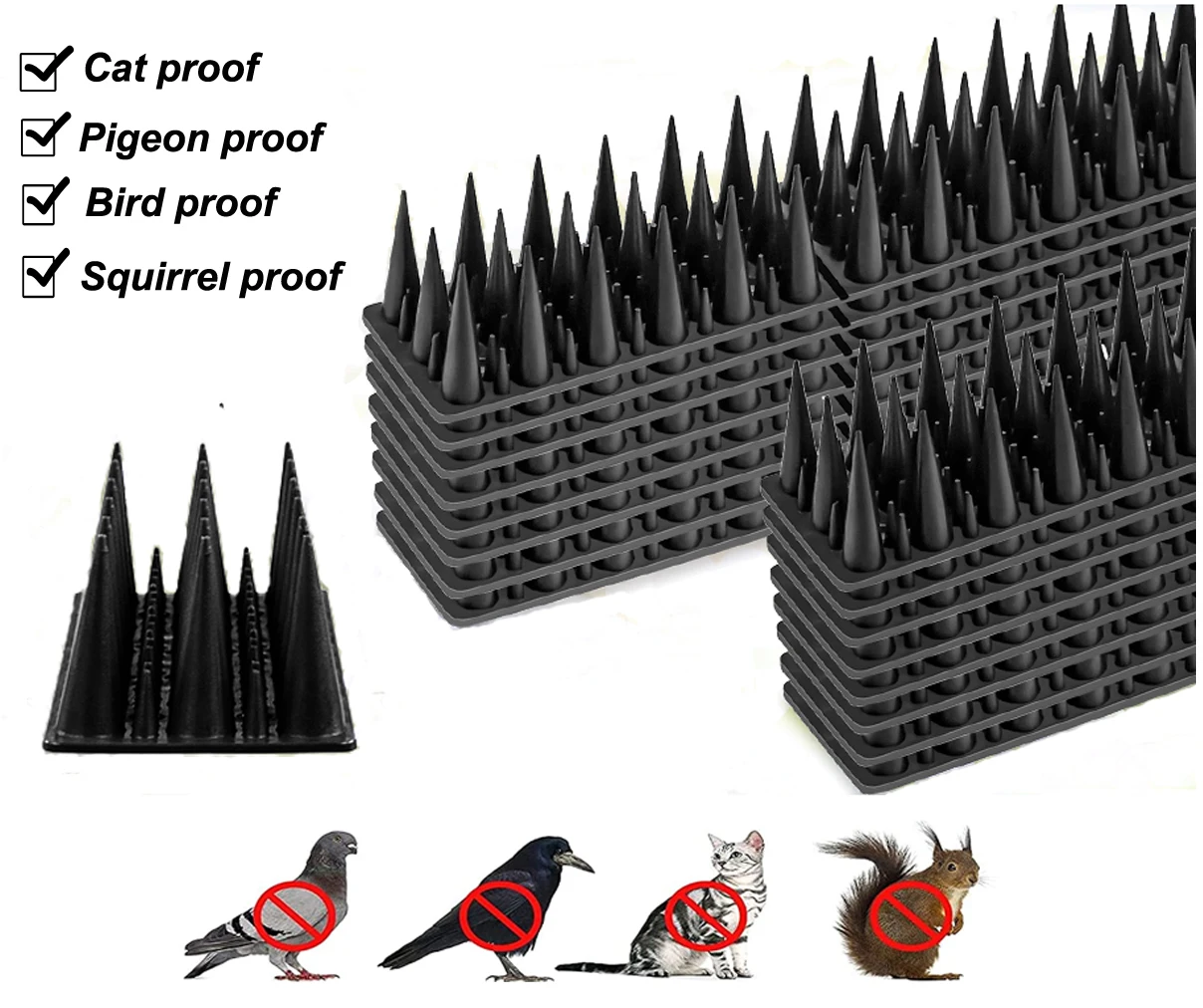 

10pcs 50cm Bird Spikes-Outdoor Plastic Anti Cat and Bird Deterrent Pigeon Animal Defender Spikes Bird Spikes to Keep Birds Away