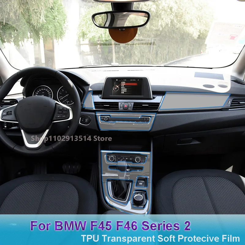 For BMW F45 F46 Series 2（2016-2019 Navigation Sticker Center Console Gear Panel Screen TPU Car Interior Protective Film