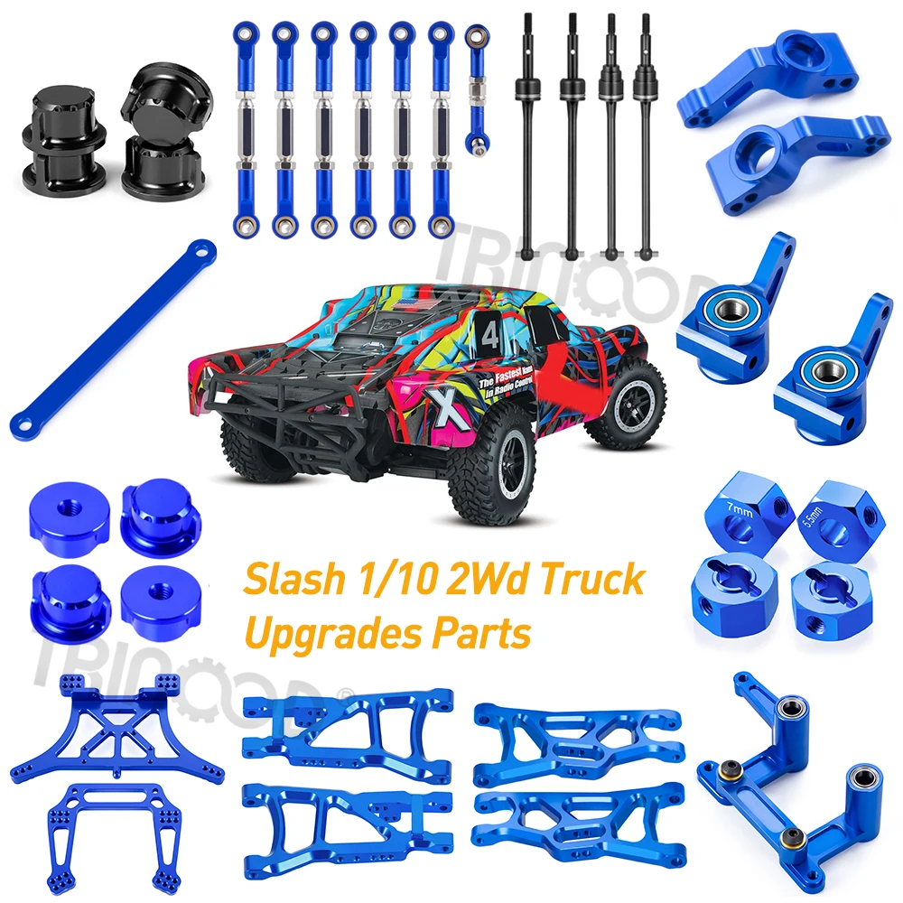 TRINOOD-adaptador de enlace de bloques de dirección de montaje de choque delantero y trasero de aleación de aluminio para piezas de camiones t-raxxas Slash 1/10 2Wd Short Course