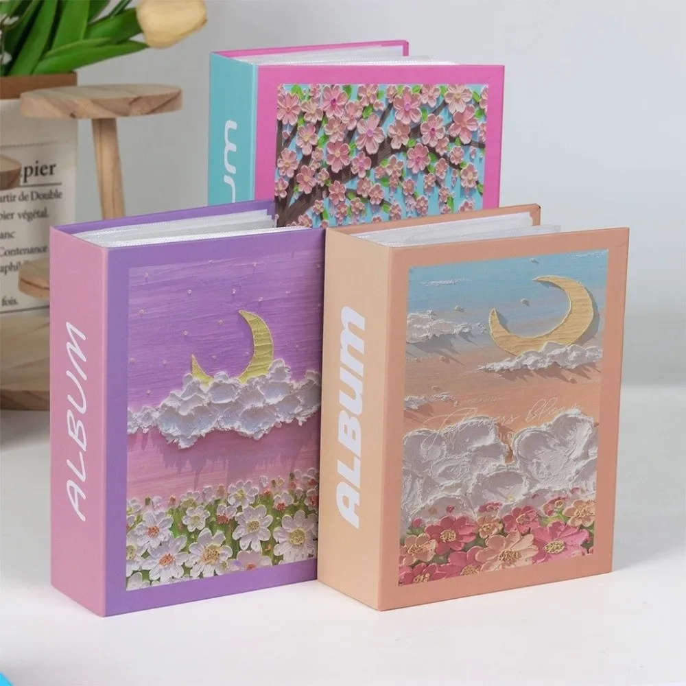6 Inch 100 Pockets Photo Album Laminated Large Capacity Insert Page Album Insert Pocket 3D Floral Cover Photo Display Album