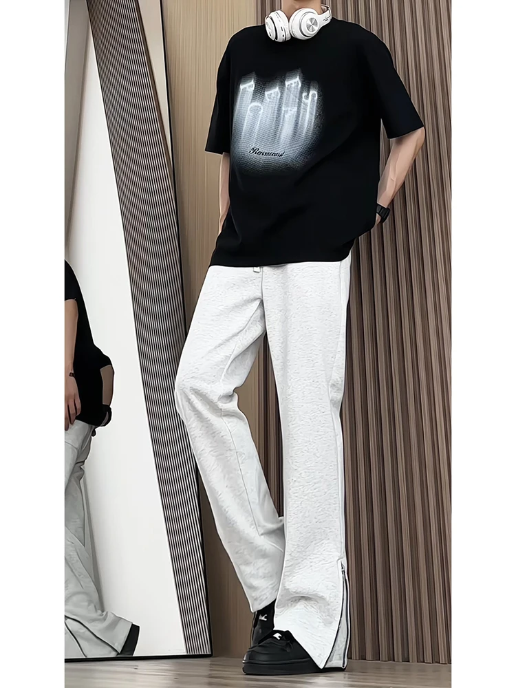 

Мужские повседневные брюки-шаровары из плотной ткани с капюшоном, с цветочным принтом, в американском стиле, весенне-осенние, с высокой талией, длинные, для отдыха