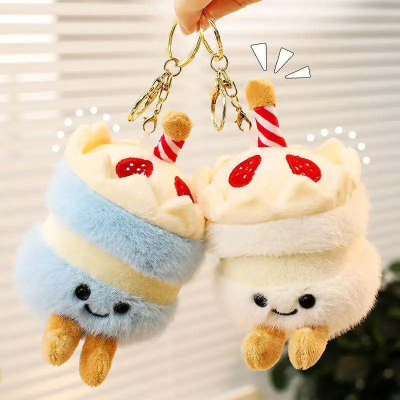 14 ซม.จําลองใหม่เค้กสตรอเบอร์รี่กระเป๋าเป้สะพายหลังจี้ตุ๊กตาตุ๊กตาPlushของเล่นการ์ตูนอะนิเมะของขวัญน่ารักสําหรับแฟนตุ๊กตาสนุก