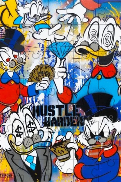 Disney Mickey Minnie Mouse Donald Duck Jigsaw puzzle per bambini 35 pezzi Graffiti Art puzzle in legno assemblare giocattoli da gioco