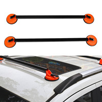 2 Pcs 36.22 Inch Car Roof Rack Cross Bars Square Steel Tube Suction Mount Rooftop Cargo Luggage Carrier Universal for Vehicles