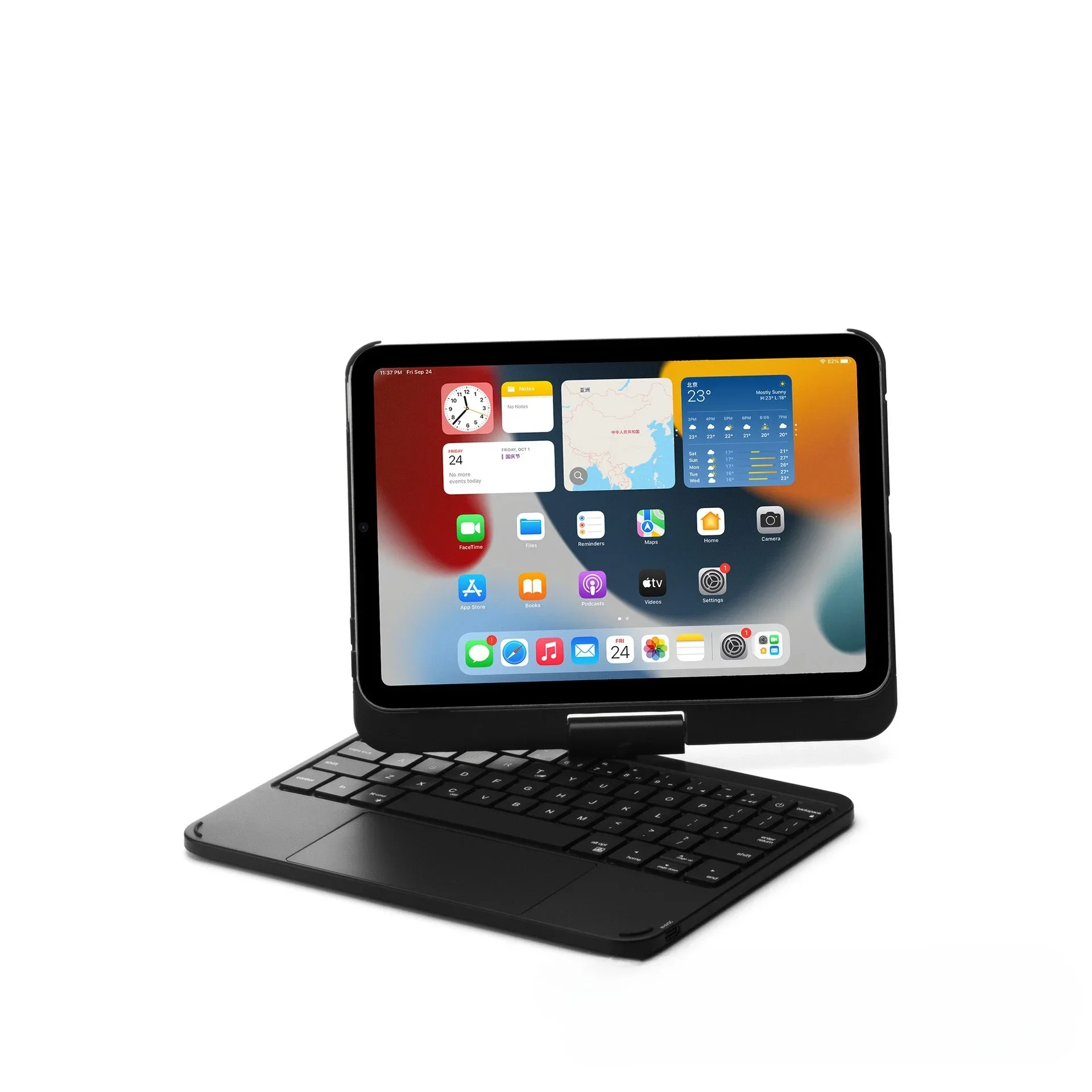 360 Rotate Magic Keyboard Case For iPad Mini 6 7 8.3 inch Tablet Case Bluetooth Russian Arabic Hebrew Spanish Polish Keyboard