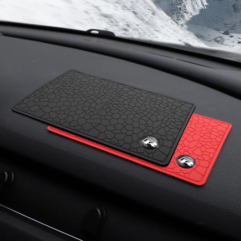 Автомобильный нескользящий коврик из ПВХ для приборной панели телефона, противоскользящий гелевый коврик для R Volkswagen GTI R-Line Polo Teramont T-ROC Tayron T5 Viloran Golf CC