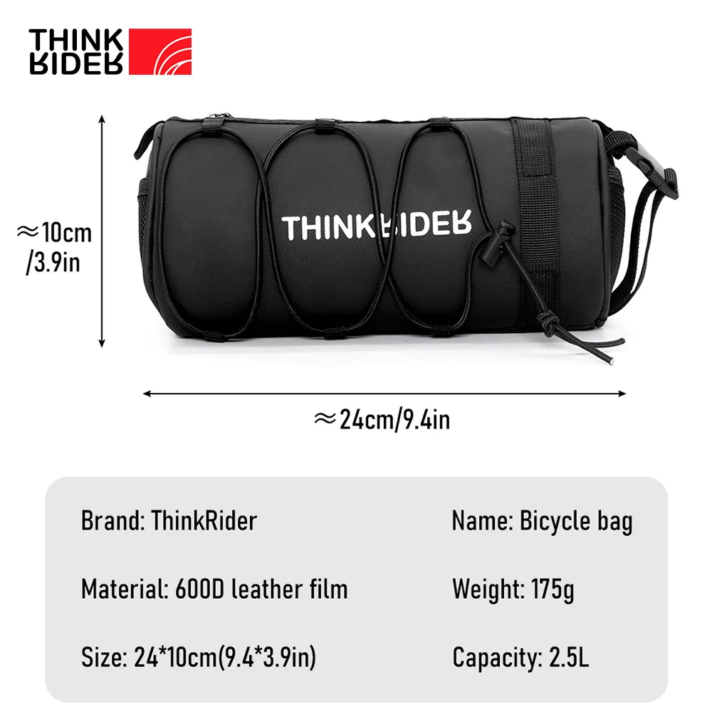 ThinkRider Bike Bag Portable Handlebar Pannier Multi-purpose Large Capacity Backpack MTB Road Cycling Frame Tube Bag Elastic