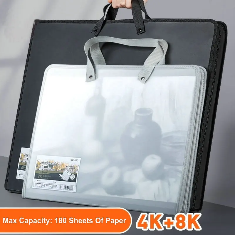 Portable A3 File Bag For Document Organizer Drawing Portfolio