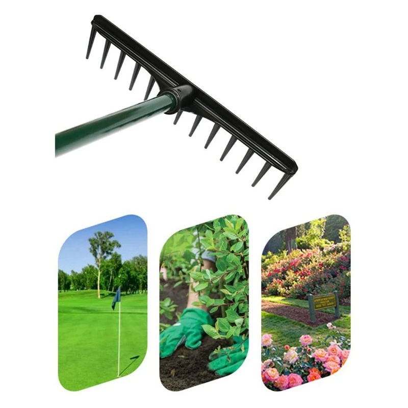 Rubber Golf Grip Rake Head Golf Course Driving Range Bunker Rake Garden Yard Leaf Lawn Organizer Tool