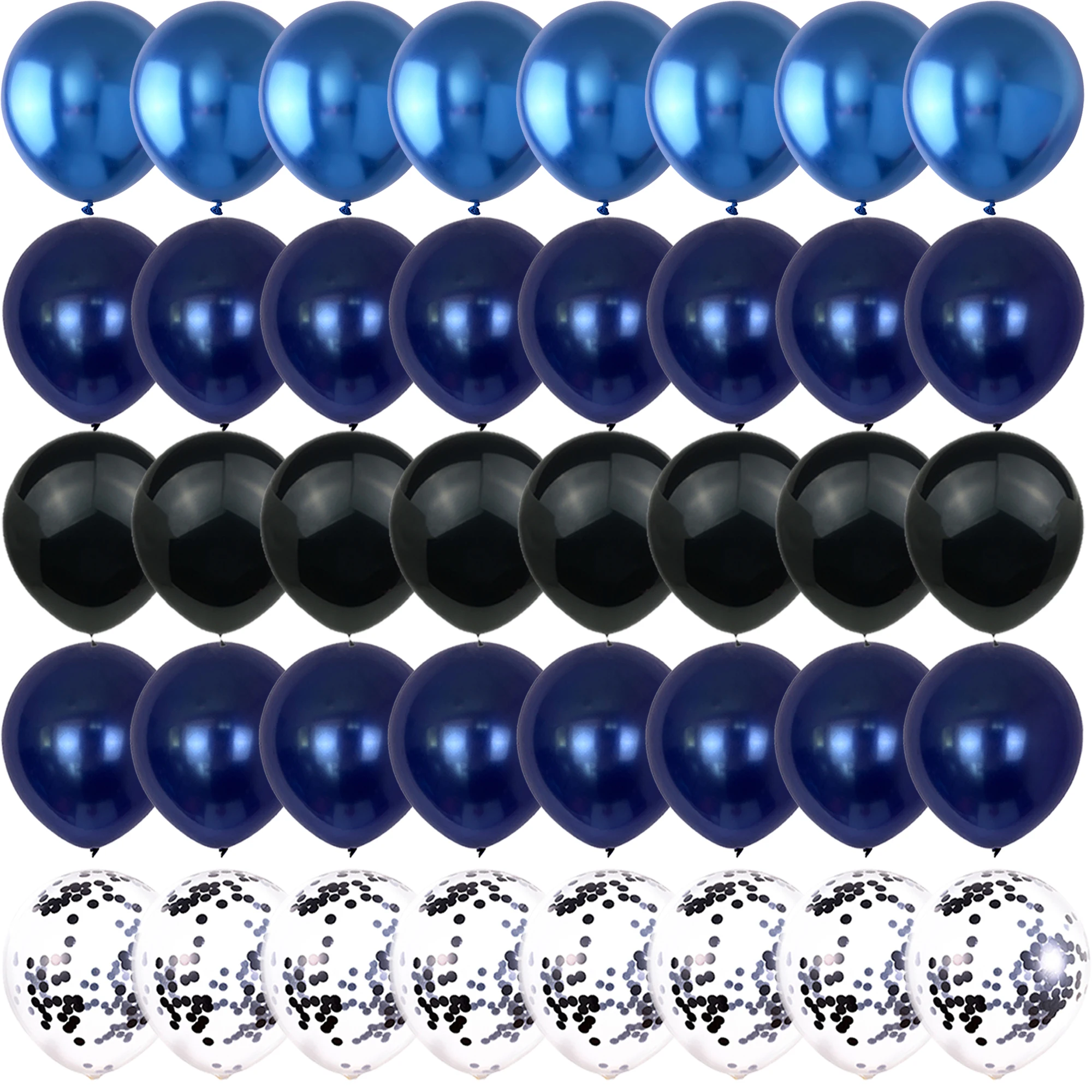40 SZTUK Metalowe Niebieskie Nocne Niebieskie Czarne Balony Ujawnienie Płci Ślub Walentynki Baby Shower Urodziny Globos Dekoracje Party