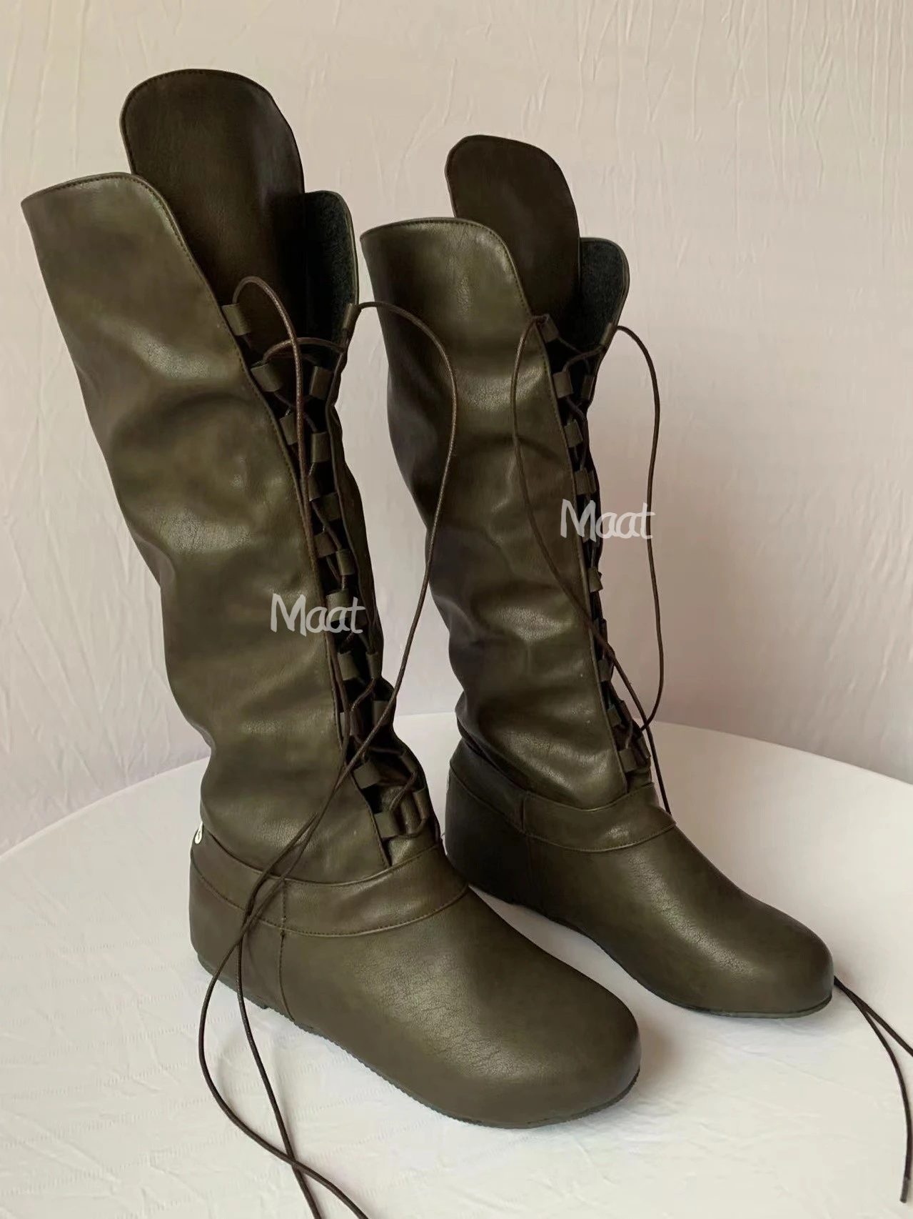 Botas de tornozelo curtas de couro retrô medieval para mulheres e homens, cosplay, princesa, príncipe, cavaleiro, gótico, carnaval, festa, tubo alto, sapatos de atadura