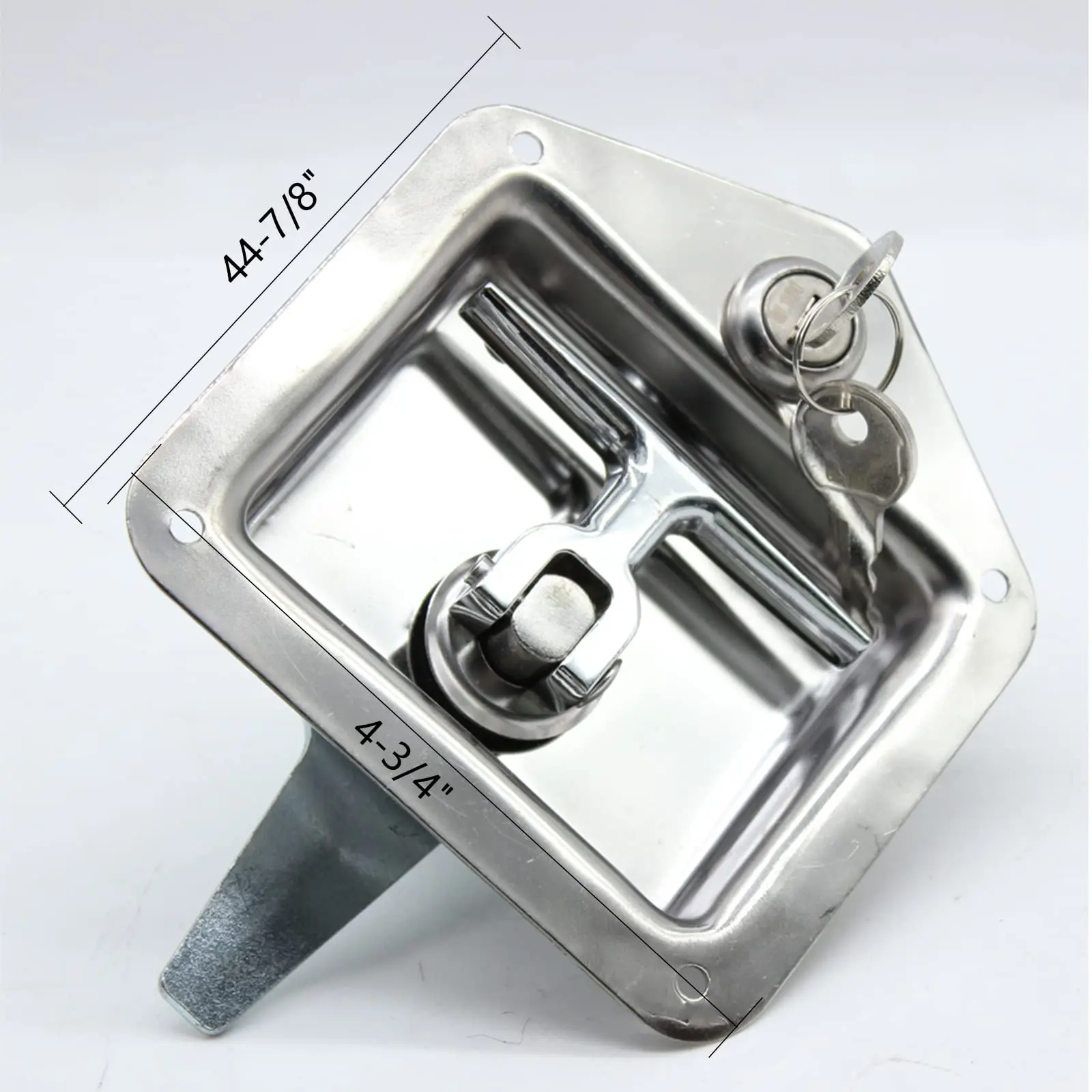 [عيد الميلاد] Loyalheartdy 4 قطعة مزلاج باب المقطورة T-مقبض قفل صندوق أدوات من الفولاذ المقاوم للصدأ أقفال مع طوقا للطي مقبض t مزلاج