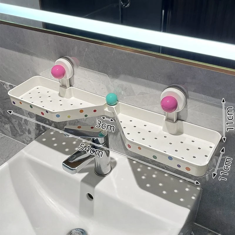 Non Perforated Bathroom Suction Cup Corner Rack Multifunctional Household Shampoo Wall Mounted Storage and Organizing Rack