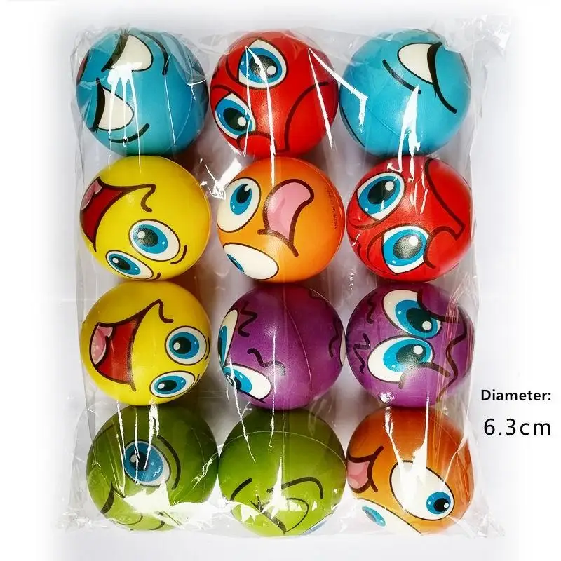 12/24/60pcs Anti Stress Ball Relief Grimace Smiley  Face Pinch Kids Stress Relief Decompression Pinching Hide And Seek Toys Gift