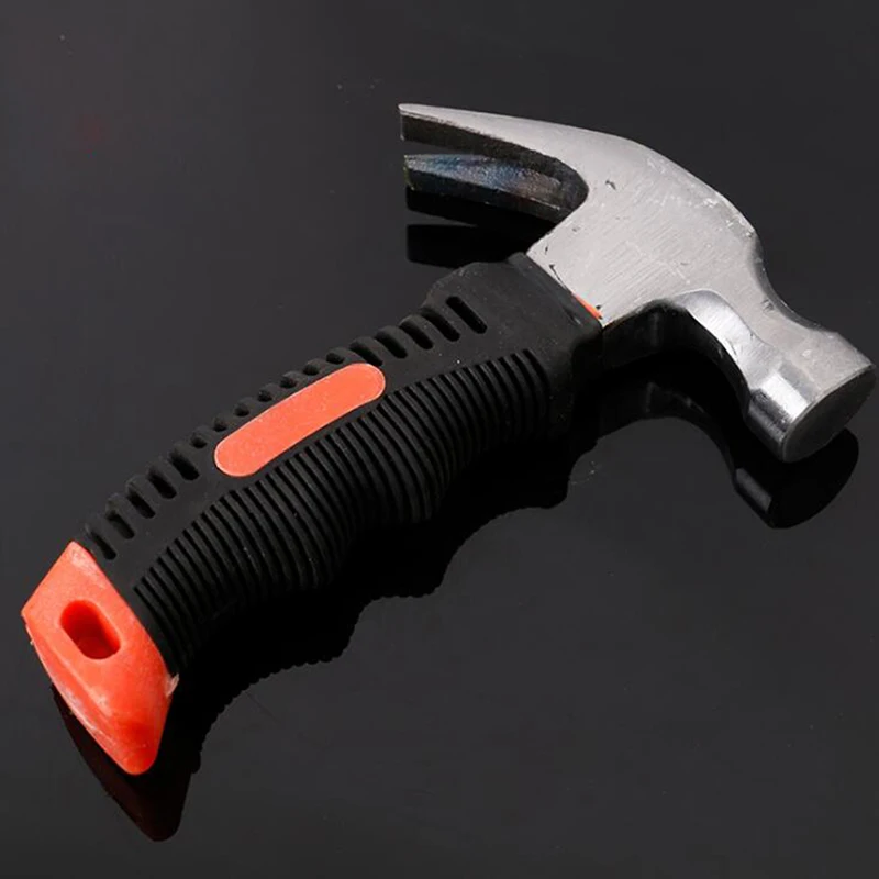 8oz Mini Small Stubby Portable Short Magnetic Claw Hammer And Nails Tools Car Window Breaker Rescue Emergency Safety Escape