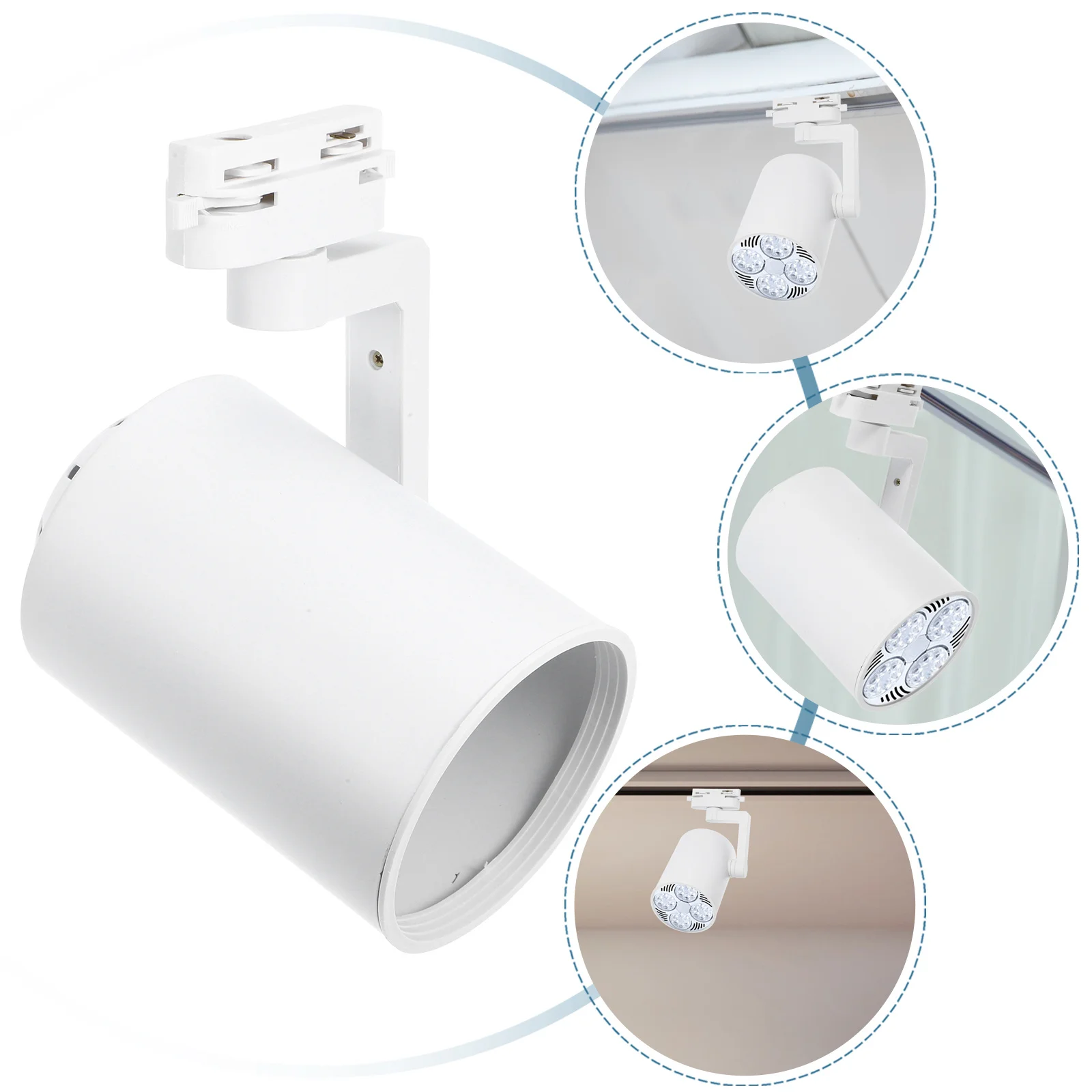 

Durable Par30 LED Track Light Housing with E27 Screw Base Adjustable Direction Indoor Ceiling Spot Light Fixture for Accent