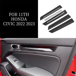 For Honda Civic 11th Gen 2022 2023 Car Inner Door Panel Strip Cover Trim ABS Carbon Fiber