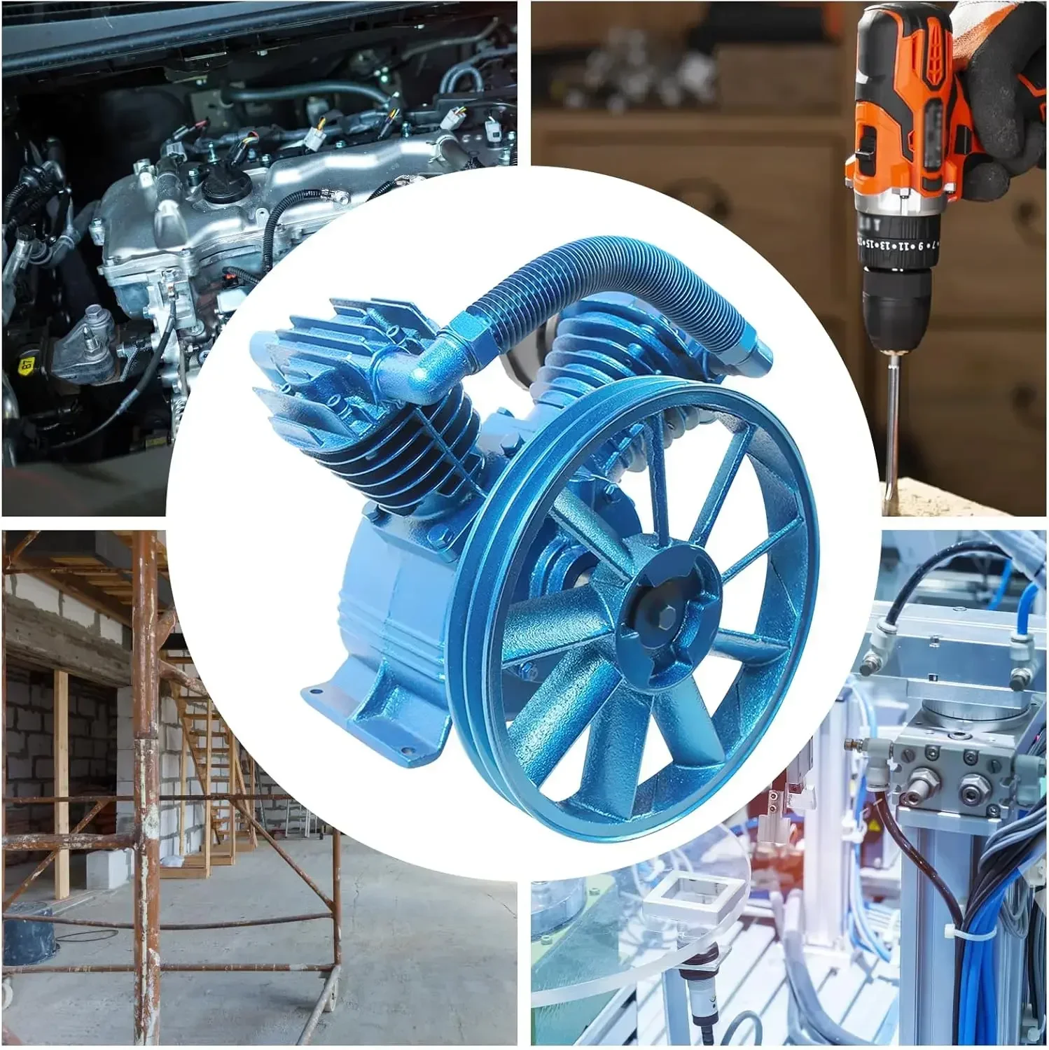 

НОВАЯ головка компрессорного насоса, V-образная двухцилиндровая головка компрессорного насоса, портативный двухступенчатый выхлопной компрессорный насос