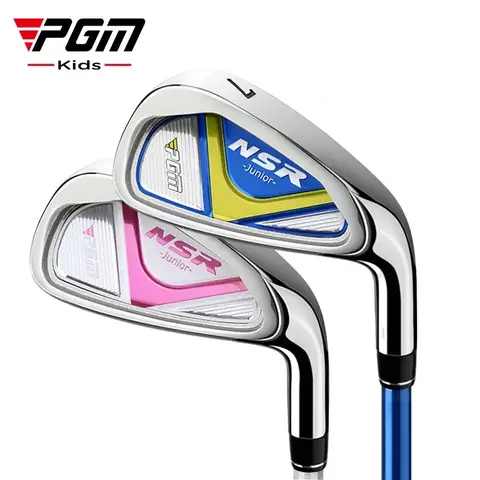 PGM Golf Kids Club Left Right Hand Beginner Practice Rod Boys Girls No. 7 Iron Alloy Head Ultra Light Carbon Shaft JRTiG006