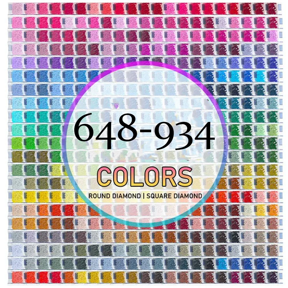 

2000pcs 5D Diamond Painting Square Round 648-934Colors Drills Rhinestone Beads Stone Gem Backup Cross Stitch Accessory Wholesale