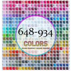 2000pcs 5D Diamond Painting Square Round 648-934Colors Drills Rhinestone Beads Stone Gem Backup Cross Stitch Accessory Wholesale