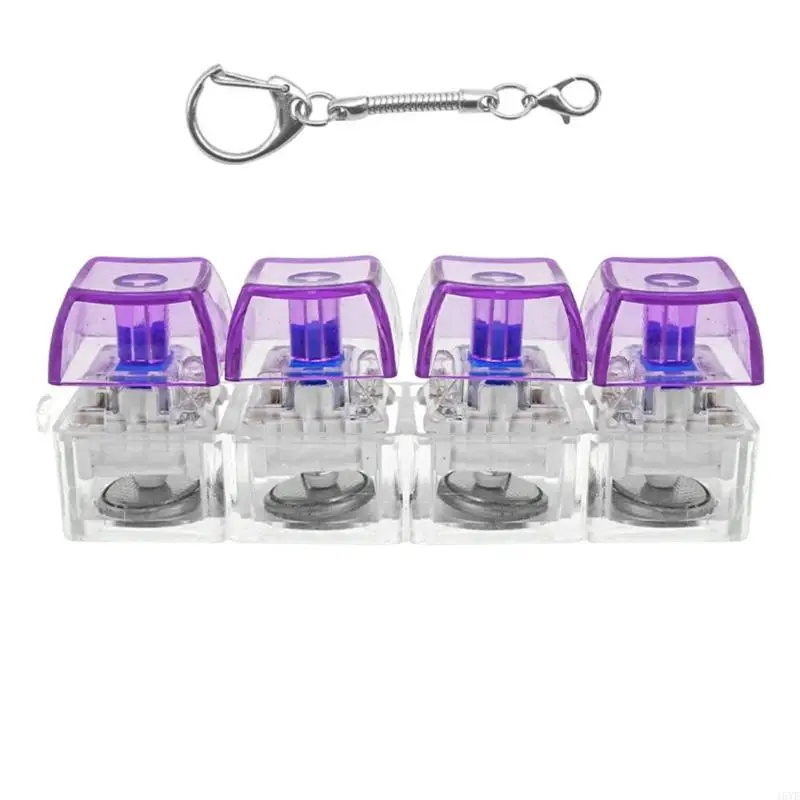 Light Up Rings Accessory Strong Acrylic Material Unique Pressable Keychain Toy With LED Light for Daily Use
