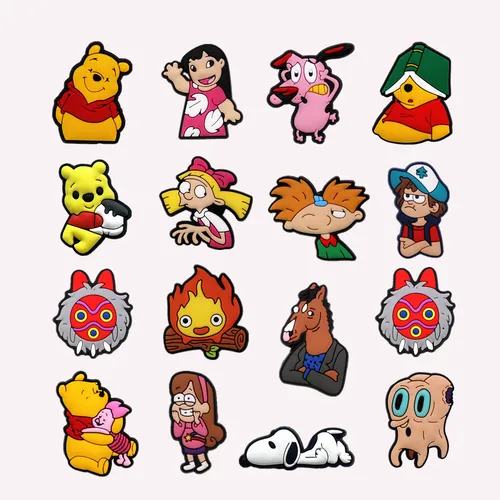 MINISO Winnie The Pooh, 1 Uds., dijes para zapatos, accesorios para sandalias, Pin de zueco de PVC, decoraciones, pulsera, regalos para amigos