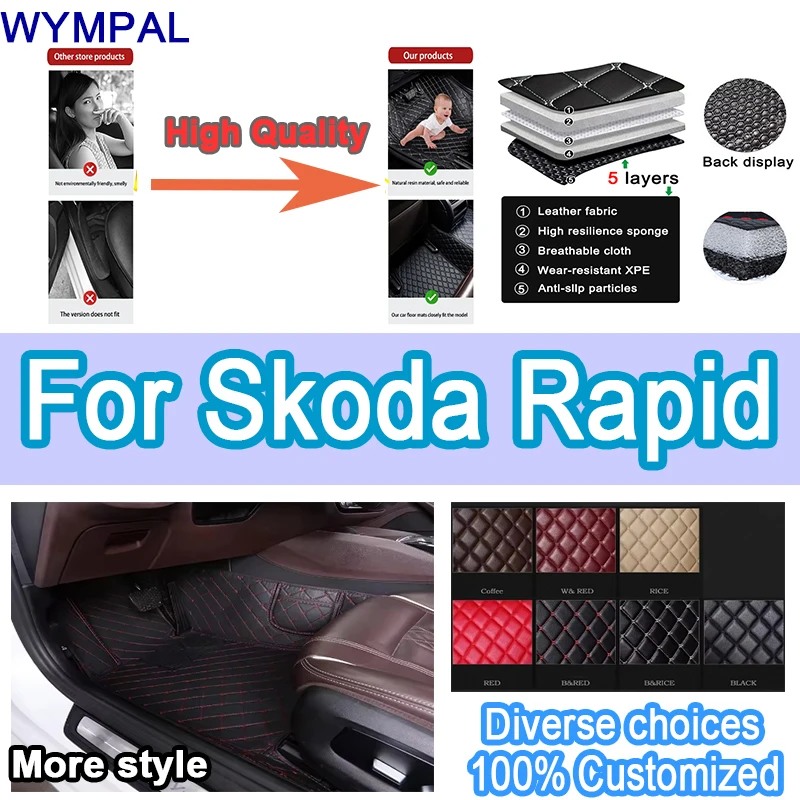 

Luxury Car Floor Mats For Skoda Rapid 2013 2014 2015 2016 2017 2018 2019 2020 Custom Auto Foot Pads Cover Interior Carpet