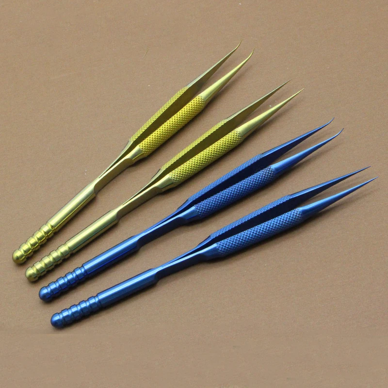 pinca-oftalmica-14-cm-reta-com-dentes-cabo-redondo-instrumentos-cirurgicos-pinca-amarrada-para-experimento-animal