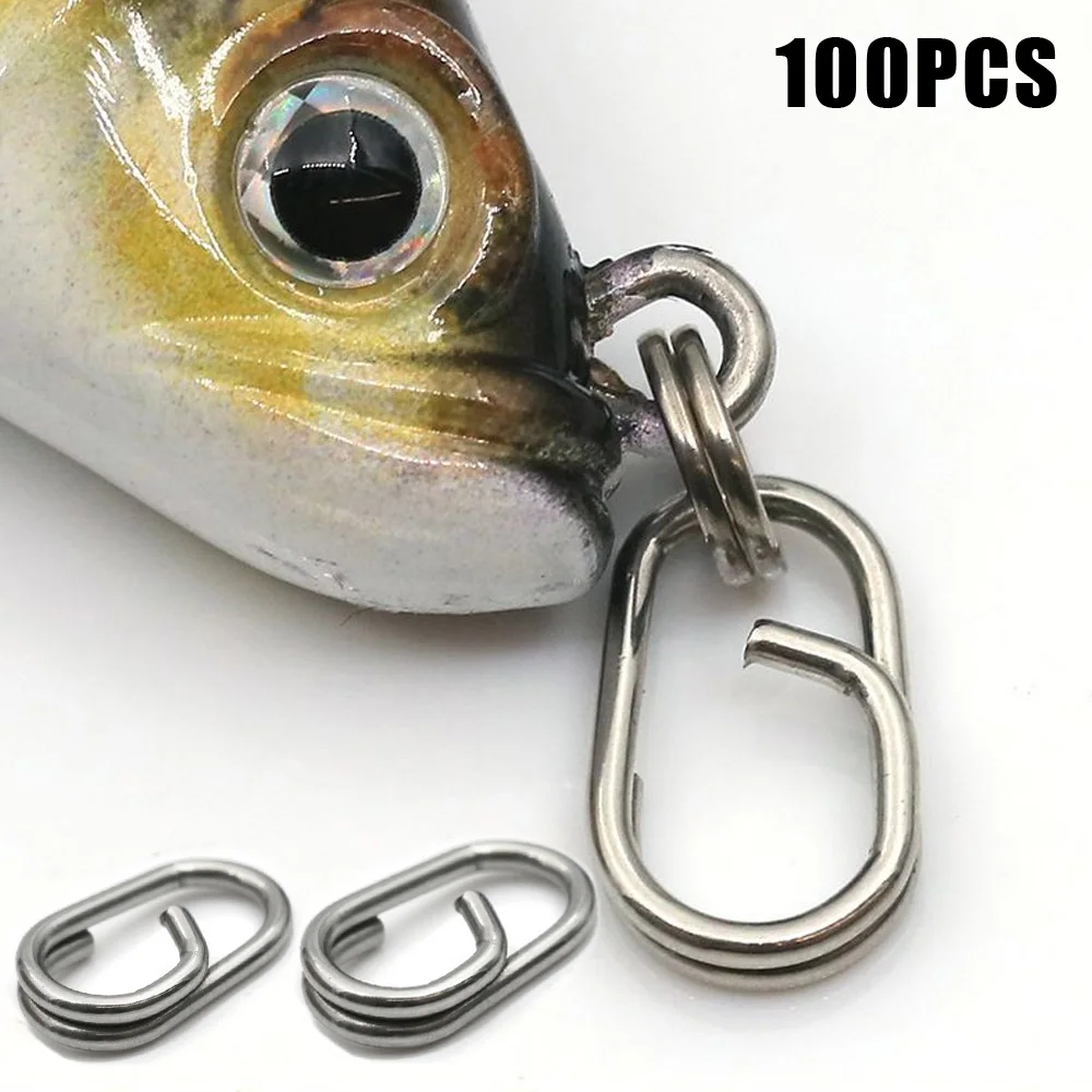 

100 шт., быстрые круглые защелкивающиеся зажимы из нержавеющей стали, разъемы для рыболовных приманок из нержавеющей стали, аксессуары для морской пресноводной рыбалки