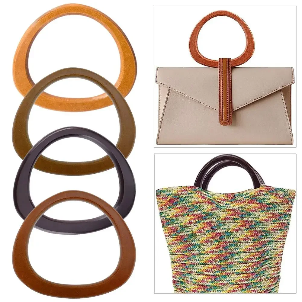 2Pcs Wooden Bag Handles DIY Purse Gift Box Handle Shoulder Bag Strap Handbag Handles Handbag Band Handle Luggage Handcraft