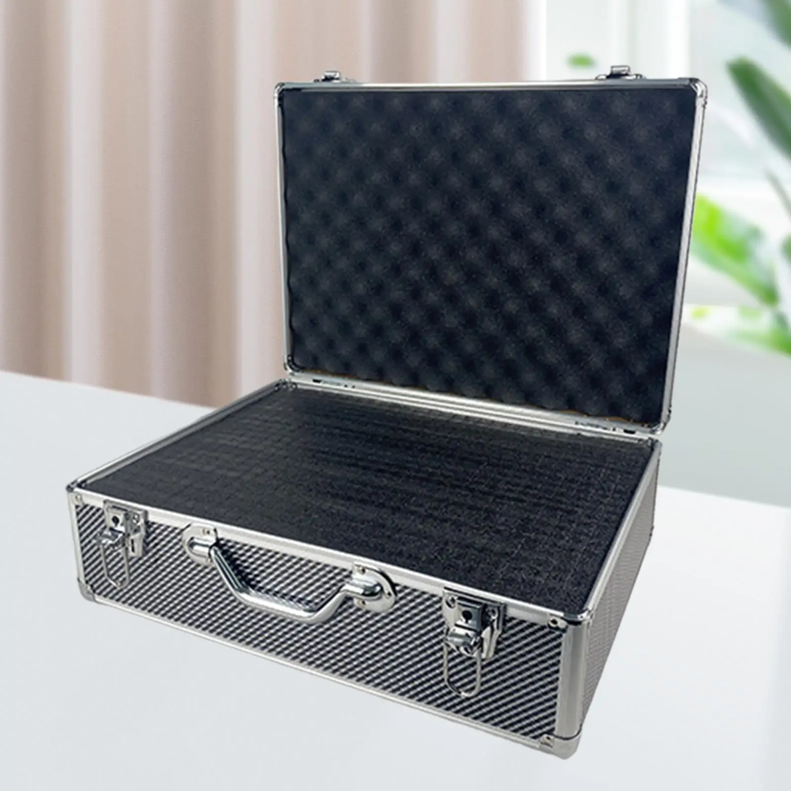 Hand Carrying Case Storage Case Lockable Travel Case Organizer with Sponge Lining for Cameras Outdoor Household Appliances
