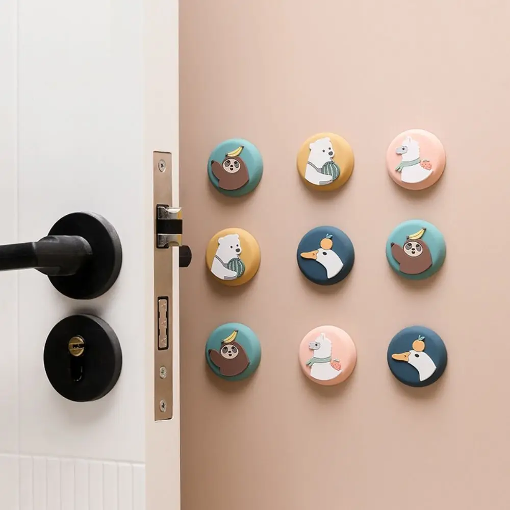 Wall Protector Door Crash Pad Anti-collision Animals Design Door Handle Bumper Self Adhesive Shockproof Door Stopper Furniture