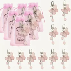 36pcs/12Set Pink Butterfly Pendant Keychain,Suitable for Birthday Parties, Wedding Gifts, Bag Decorations, And Small Gifts for R